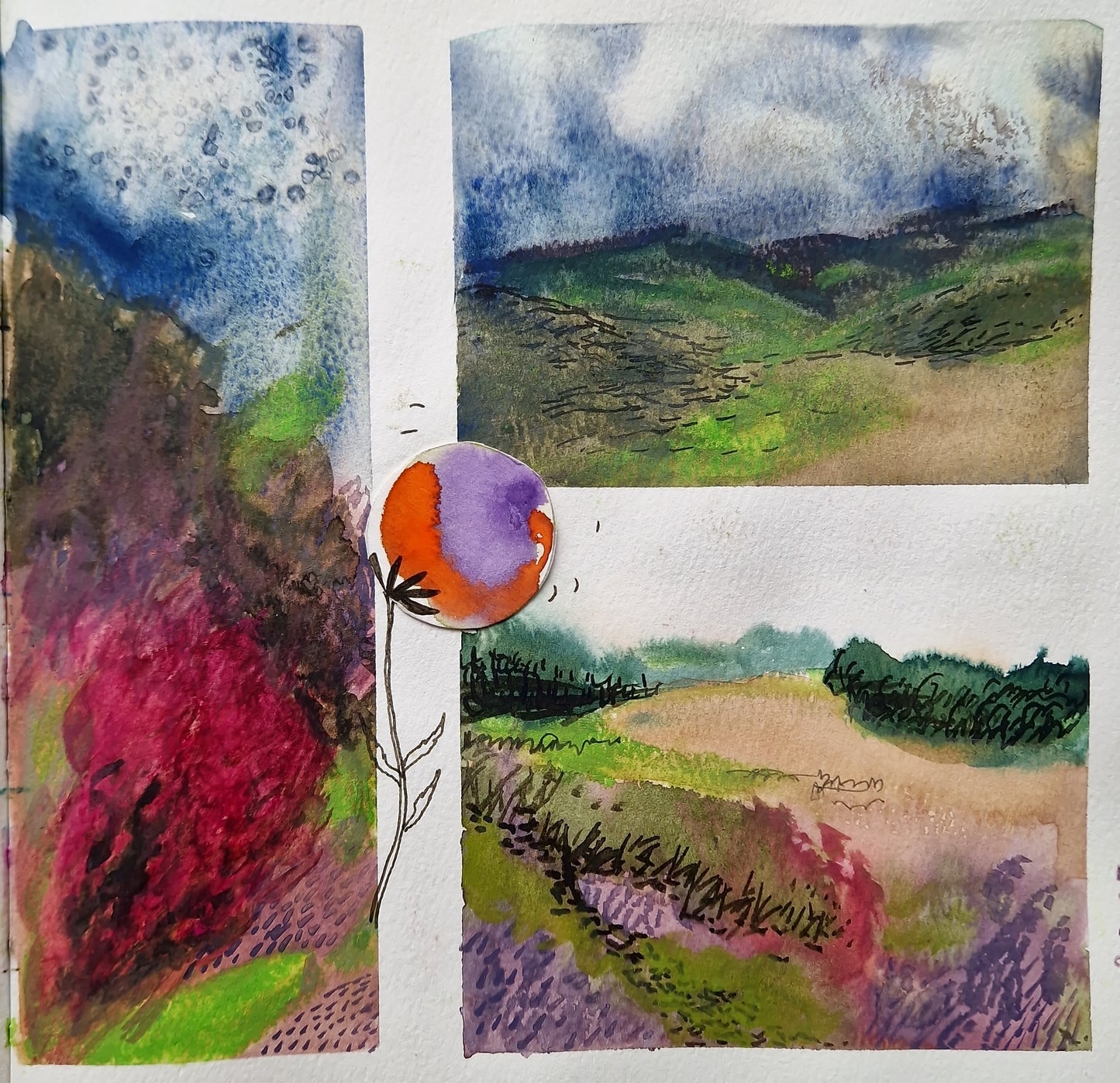 Gestalten Sie stimmungsvolle Landschaften von der Skizze bis zum Bild im "MIXED MEDIA-WORKSHOP Die atmosphärische Landschaft" in der Königlichen Gartenakademie, Fr. 30.01.2026, 10:00-13:00 Uhr - entdecken Sie unter fachkundiger Anleitung lebendige Hügel und lebendige Szenen.