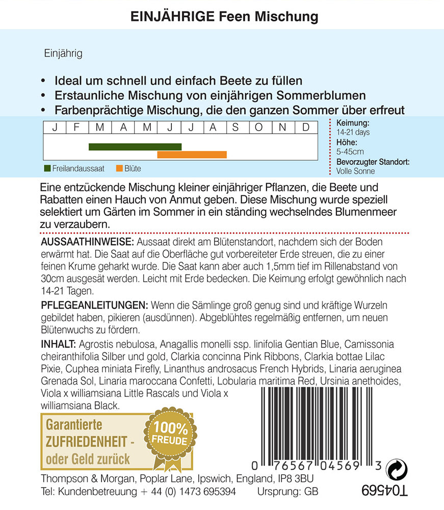 Einjährige Feen Mischung - Königliche Gartenakademie