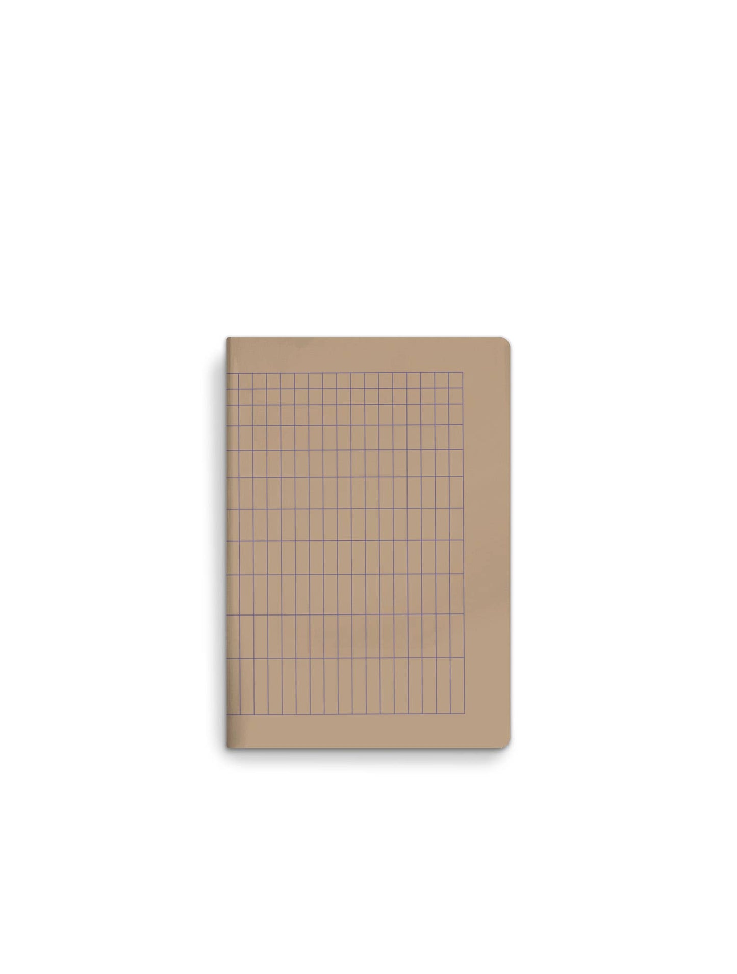 Das Tinne Mia Notizbuch A6 'Nougat Grid' liegt geschlossen auf weißem Hintergrund und besteht aus FSC-zertifiziertem Papier.
