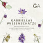 Ein beiges Quadrat mit dem Text „Gabriellas Wiesenschätze: Langlebige Blumenzwiebeln zum Verwildern in der Wiese“ von der Königlichen Gartenakademie, umgeben von Blumenillustrationen und mit dem GA-Logo oben rechts.