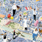 Entdecken Sie das Water & Wines - Gourmet-Puzzle - Paris, eine skurrile illustrierte Karte mit Köchen, Käse, Baguette, Wein und ikonischen Wahrzeichen - ein perfektes Geschenk für Feinschmecker und Fans der Pariser Küche.