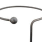 Ein Hirsch Staudenhalter mit offenem Ring freistehend, aus Metall mit einer Kugel am Ende, steht vor weißem Hintergrund und erinnert an eine minimalistische Pflanzenstütze oder einen Haken.