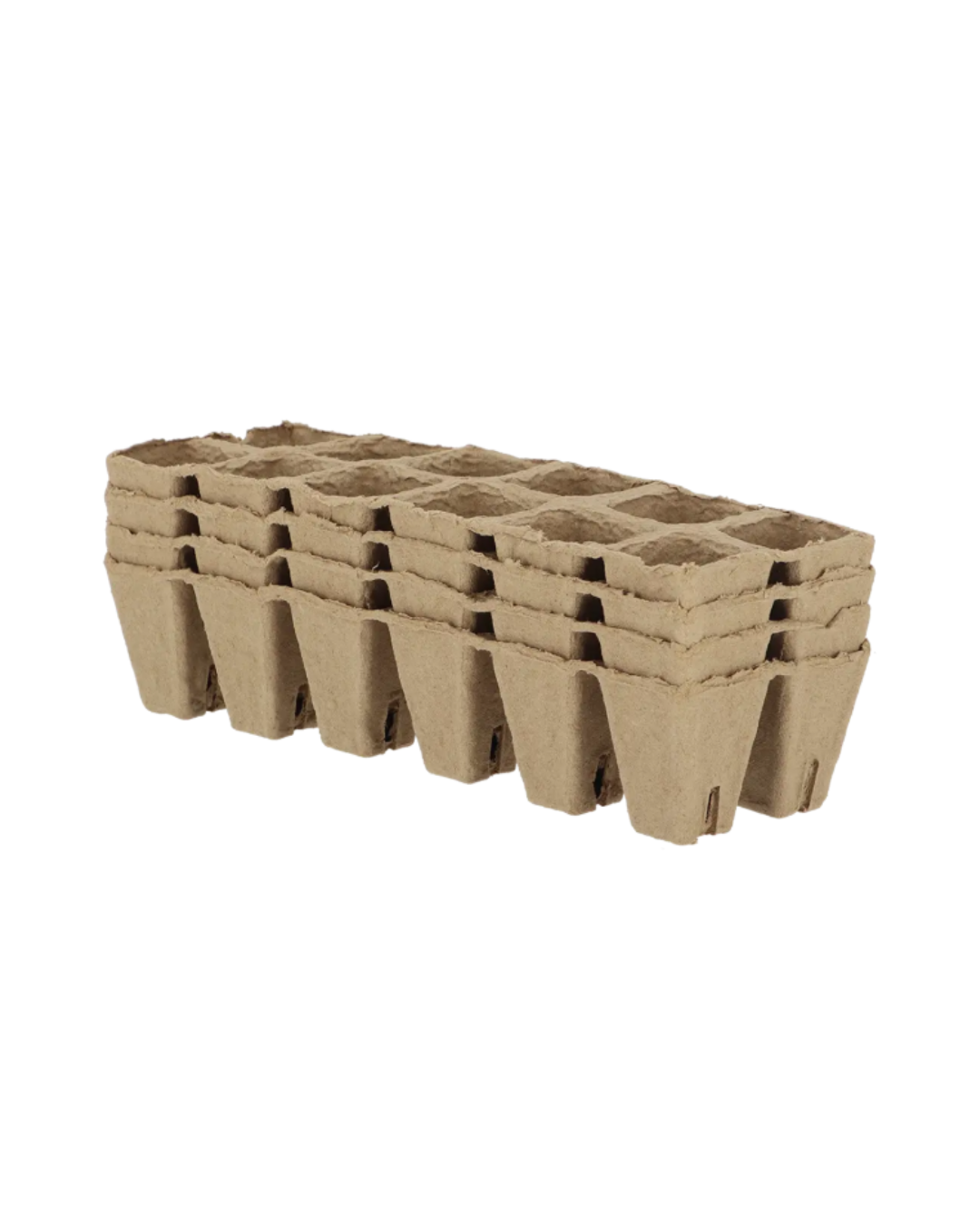 Das Esschert Anzuchtschale 4er Set L aus Recyclingpapier bietet biologisch abbaubare Schalen mit quadratisch geteilten Fächern für die Aussaat von Samen.