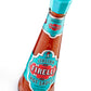 Firelli | Italienische scharfe Soße 148 ml: Diese einzigartige kegelförmige Flasche hat einen türkisfarbenen Verschluss und ein Etikett mit dem rot-weißen Firelli-Branding, das die italienische Herkunft aus Parma hervorhebt. Flaschengröße: 148 ml (5 fl oz).
