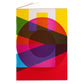 Das Archivist Gallery Pressink | Notizbuch 'Love' ist ein liniertes A5-Notizbuch aus Recycling-Papier mit einem leuchtenden, abstrakten, geometrischen Cover mit kühnen, sich überlappenden Kreisen und Dreiecken. Das Notizbuch lässt sich teilweise aufklappen, um sein farbenfrohes Design zu präsentieren.