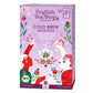 English Tea Shop | 'Cold Brew' Bio-Tee Kollektion mit 4 Sorten und 20 Teebeuteln in pink-lila Verpackung mit floralen Motiven. Ideal als zuckerfreies Bio-Erfrischungsgetränk - genießen Sie Vielfalt und Geschmack!.