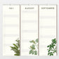 Der Wildblumen Atelier Wandkalender 2026 bietet drei vertikale Seiten für die Monate Juli bis September, jeweils mit Datumsspalten und handgezeichneten Blumen am unteren Rand. Gedruckt auf FSC-zertifiziertem Naturpapier für einen sauberen, minimalistischen Look.