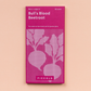 Eine Packung Piccolo Seeds | Rote-Bete-Bullenblut von Piccolo Seeds, mit rosa und weißen Rüben-Illustrationen und dem Text: "Beta vulgaris, 150 Samen, Du bringst mein Rübenherz und meinen Garten zum Glühen." Eine alte Rübensorte, die hitzetolerant ist.