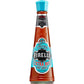 Eine 148 ml Glasflasche Firelli | Extra scharfe italienische Sauce mit blauem Deckel und Etikett (rote/blaue Schrift auf weißem Grund), ideal für Grillfleisch, ist auf einer weißen Fläche isoliert abgebildet.