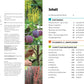 Das Inhaltsverzeichnis von "Gartenwissen Pflanzenschnitt" aus dem DK Verlag zeigt auf der linken Seite den Verlag und auf der rechten Seite die Kapitelüberschriften der Gartenpflanzen mit Seitenzahlen und Naturfotos: gelbe Blüten, lila Pflaumen, Baumschnitt, rote Blätter.