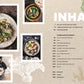 Das Inhaltsverzeichnis von "Vegetarisch | Meisterwerk der vegetarischen Küche" aus dem DK Verlag zeigt Fotos von Lebensmitteln - Zucchini-Reis, grüner Salat und Fruchtjoghurt - sowie Kapitel und Rezepte aus den 300 Rezepten von Paul Ivić, mit "INHALT" in fetter weißer Schrift.