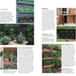 Auf einer Doppelseite werden Fotos und Tipps aus "Gartendesign | Die große Enzyklopädie" des DK Verlags gezeigt, in denen vertikale Gärten, Hochbeete und üppige Bepflanzungen für kompakte städtische Räume mit innovativen deutschen Gartengestaltungsideen vorgestellt werden.