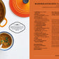 Eine Draufsicht auf marokkanische Lamm- und Linsensuppe mit Schöpfkelle, Schüssel, Zitronenscheiben, Koriander und einem deutschen Rezept aus LEON | Hundert Suppen vom Dumont Verlag - ideal für schnelle Suppen und kreative Suppenrezepte.