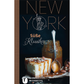 Das Cover von New York süße Klassiker | Geschmack des Big Apple aus dem Thorbecke Verlag zeigt ein Karamelldessert mit Glas und Löffel auf dunklem Hintergrund. Im Inneren entdecken Sie amerikanische Desserts. Das Logo des Thorbecke Verlags erscheint am unteren Rand.