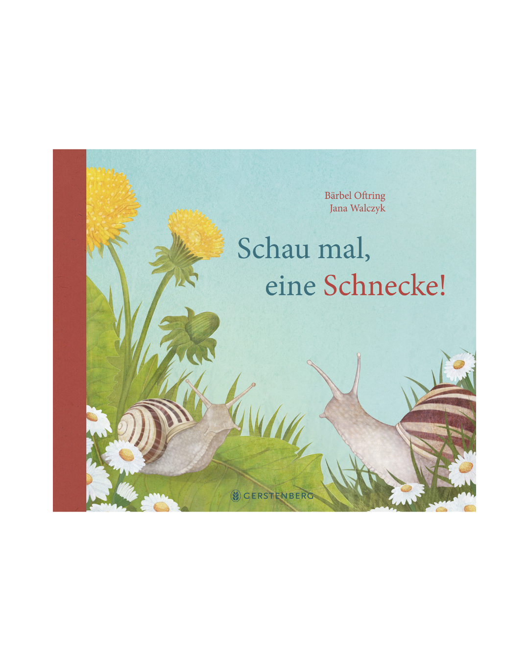Das Cover von "Schau mal, eine Schnecke! | Ab 5 Jahren" aus dem Gerstenberg Verlag zeigt zwei Schneckenfreunde zwischen Gras und Blumen. Das Sachbilderbuch lädt Kinder mit den zauberhaften Bildern von Bärbel Oftring und Jana Walczyk zum Entdecken der Natur ein.