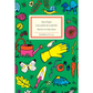 Das Buch Das Jahr im Garten | Mit Humor und viel Charme von Karel Čapek aus dem Insel Verlag zeigt ein farbenfrohes Cover mit Handschuhen, Gießkanne, Schmetterlingen, Pflanzen, Pilzen, Insekten und Tieren auf Grün.