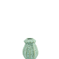 Die 2 Have | Vase 'Lavagrün' 15 x 11 cm von 2 Have hat eine gerippte, strukturierte Keramikoberfläche und eine schmale Öffnung; diese rustikale Vase ist isoliert auf einem weißen Hintergrund abgebildet.