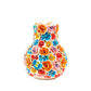 Die Vase „Des Pots | Vase mit bunten Deko-Blumen, H 29, Ø 9,5–26 cm“ von Des Pots ist aus Keramik handgefertigt und mit farbenfrohen, dreidimensionalen Blüten in Blau, Gelb, Orange, Rosa und Rot auf weißem Hintergrund verziert.