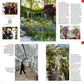 Eine Collage aus dem Leitfaden der Königlichen Gartenakademie zeigt Gartenszenen, eine feierliche Veranstaltung, lächelnde Frauen, einen Mann in einem Gewächshaus und einen deutschen Text über Gartenkultur und Gestaltungskonzepte.