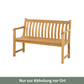 Die Gartenbank „Roble Wood Broadfield Bench“ von Alexander Rose (122 cm) verfügt über eine Rückenlehne und eine Sitzfläche aus Latten sowie Armlehnen auf beiden Seiten. Nur zur Abholung vor Ort.
