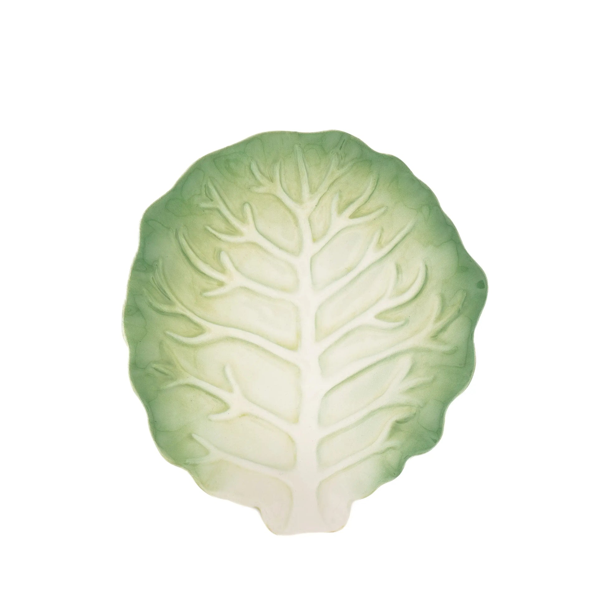 Die Schmuckschale „Salat“ von Sass & Belle Europe ist so geformt und bemalt, dass sie einem leuchtend grünen Kohlblatt ähnelt. Sie besticht durch wunderschön detaillierte Adern und einen Farbverlauf von Hell- nach Dunkelgrün von der Mitte zum Rand – ideal als charmante Schmuckschale oder Servierteller. Inspiriert von den verspielten Designs von Sass & Belle verleiht dieser Teller „Salatblatt“ jeder Tischdekoration eine verspielte Eleganz.