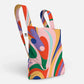 Die Notabag | 'Flow' Kombination aus Tasche & Rucksack von Notabag zeichnet sich durch lange Griffe und ein leuchtendes abstraktes Wirbelmotiv in Rot, Grün, Blau, Gelb, Pink und Lila aus - eine Kombination aus stylischem Design und umweltfreundlicher Nachhaltigkeit.
