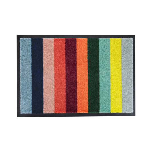 Die Königliche Gartenakademie Remember | Fußmatte 'Lorenzo' ist eine rechteckige, rutschfeste und waschbare Matte mit bunten vertikalen Streifen - ideal für jeden Eingangsbereich.
