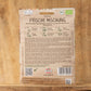 Eine Packung Sperli's Bio Keimsprossen Saatgut 'Frische Mischung' enthält auf der Verpackung vor einem Holzhintergrund eine ausführliche Pflanzanleitung, eine Produktinformation in deutscher Sprache, einen Strichcode, Icons und die Kontaktdaten des Unternehmens.