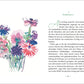 Eine illustrierte Seite aus Colette | Mein Blumenalbum vom Insel Verlag zeigt auf der linken Seite lebendige, handgemalte Wildblumen im Stil von Raoul Dufy und auf der rechten Seite einen deutschen Text über Heilpflanzen".