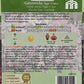 Vorderseite der Saatgutpackung der Gartenwicke Sugar 'n' Spice von Thompson und Morgan mit Angaben zu süßem Duft, Pflanz-/Blühmonaten, Höhe, Aussaatanleitung, Produkt- und Markenname. Mit Symbolen und einer bunten Blumenbordüre am unteren Rand.