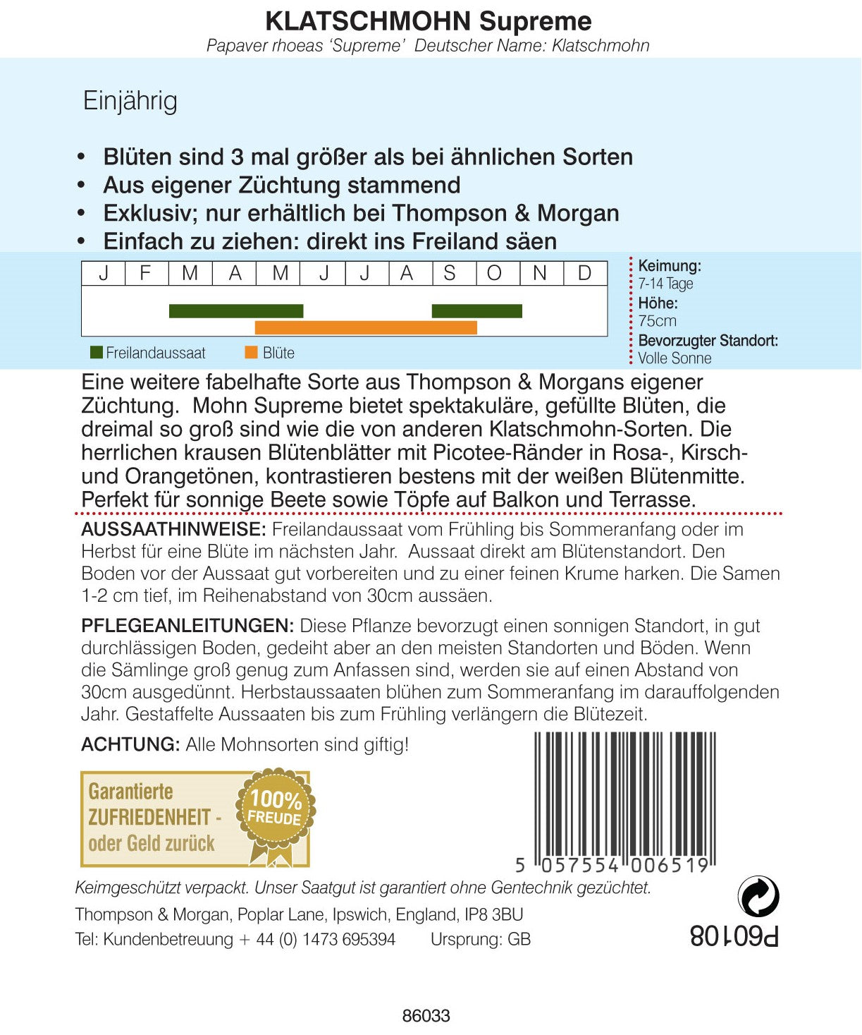Klatschmohn Supreme - Königliche Gartenakademie